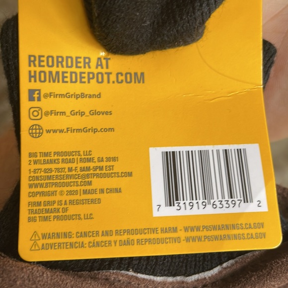 Firm Grip Large Winter Suede Leather Gloves with Insulated Fleece Liner - Picture 9 of 9